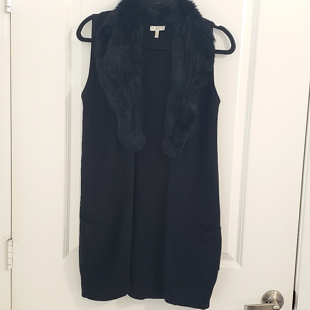 Joie rabbit fur and knit vest